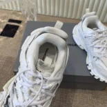 Balenciaga Unisex Track Signature Sneaker in White and Black
