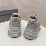 Balenciaga Unisex Triple S Sneaker with Rhinestones in Dark Grey