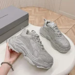 Balenciaga Unisex Triple S Sneaker with Rhinestones in Dark Grey