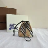 Burberry Women Check Drawstring Pouch-Sandy​ 80939161