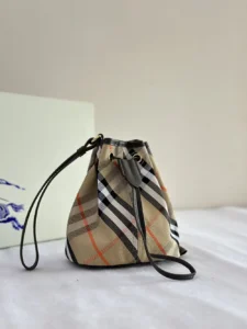Burberry Women Check Drawstring Pouch-Sandy​ 80939161