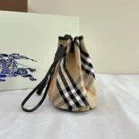 Burberry Women Check Drawstring Pouch-Sandy​ 80939161