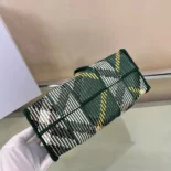 Burberry Women Mini Check Knitted Tote-Green 80957851