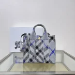 Burberry Women Mini Check Knitted Tote-Grey 80904041