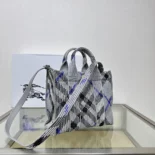 Burberry Women Mini Check Knitted Tote-Grey 80904041