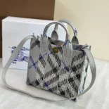Burberry Women Small Check Knitted Tote 81040341