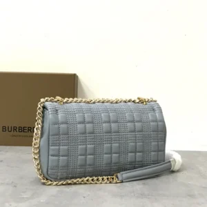 Burberry Women Small Quilted Lambskin Lola Bag-Blue