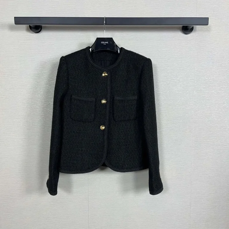 Celine Women Chasseur Jacket in Bboucle Tweed 2V00C764L