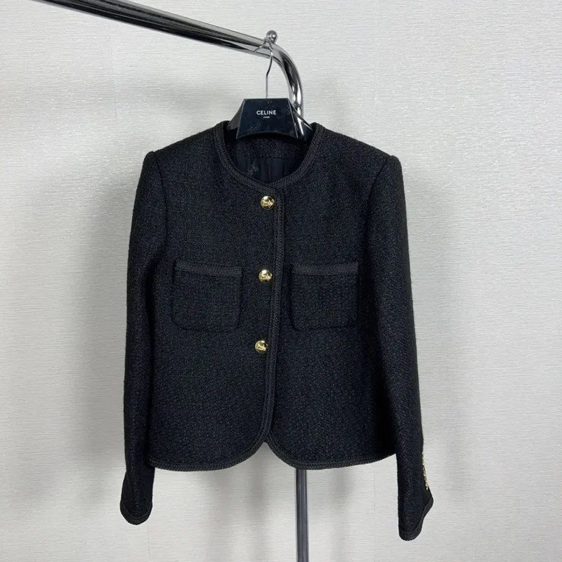 Celine Women Chasseur Jacket in Bboucle Tweed 2V00C764L