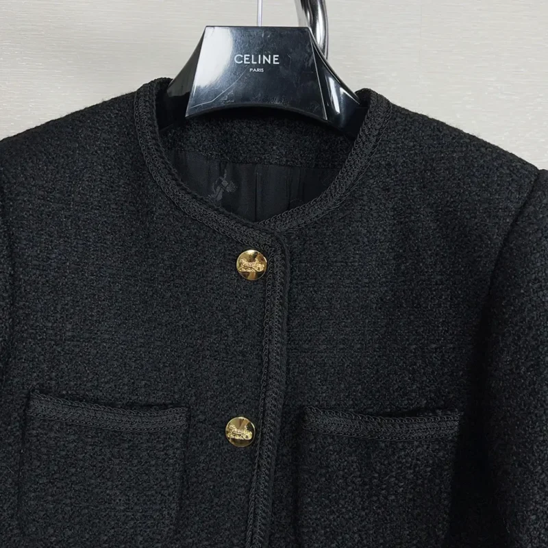 Celine Women Chasseur Jacket in Bboucle Tweed 2V00C764L
