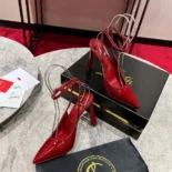 Christian Louboutin Women Condora Strap 100 mm Strappy Pumps Vog Patent Leather
