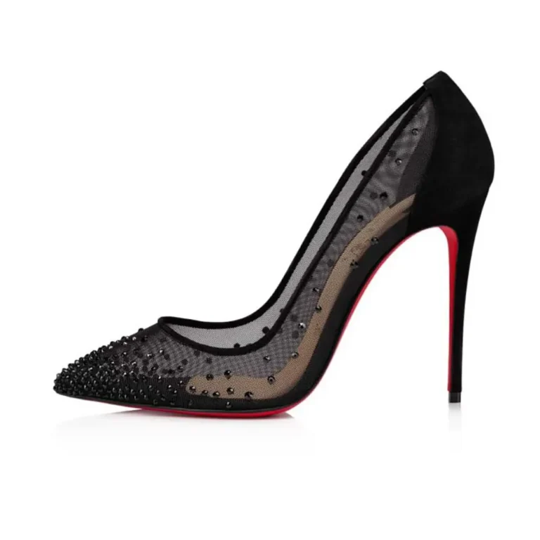 Christian Louboutin Women Follies Strass 100 mm Pumps Suede Calf-Black