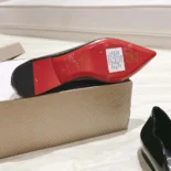 Christian Louboutin Women Hot Chickita Ballerinas Patent Calf Leather-Black