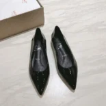 Christian Louboutin Women Hot Chickita Ballerinas Patent Calf Leather-Black
