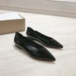 Christian Louboutin Women Hot Chickita Ballerinas Patent Calf Leather-Black