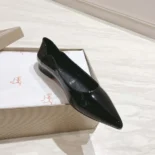 Christian Louboutin Women Hot Chickita Ballerinas Patent Calf Leather-Black