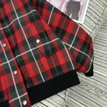 Dior Men Cannage Bomber Jacket with Vest Red, Gray and Black Check'n'Dior Virgin Wool