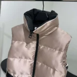 Dior Women DiorAlps Belted Puffer Vest Pink Quilted Technical Taffeta
