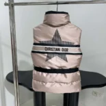 Dior Women DiorAlps Belted Puffer Vest Pink Quilted Technical Taffeta