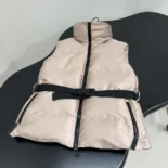 Dior Women DiorAlps Belted Puffer Vest Pink Quilted Technical Taffeta