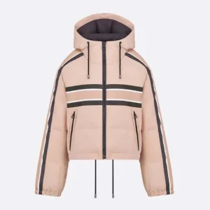 Dior Women DiorAlps Hooded Cropped Puffer Jacket Pink Quilted Technical Fabric