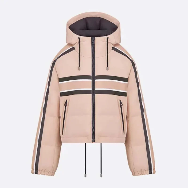 Dior Women DiorAlps Hooded Cropped Puffer Jacket Pink Quilted Technical Fabric