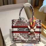 Dior Women Dioramour Medium Dior Book Tote Latte Embroidery M1296ZEEI