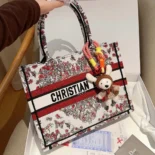 Dior Women Dioramour Medium Dior Book Tote Latte Embroidery M1296ZEEI