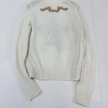 Dior Women Embroidered Sweater Ecru Cashmere Knit-514S57G0027