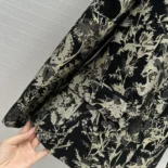 Dior Women Fitted Jacket Black Technical Fabric with Gold-Tone Dior Chardons Motif in Metallic Thread