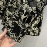 Dior Women Fitted Jacket Black Technical Fabric with Gold-Tone Dior Chardons Motif in Metallic Thread