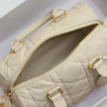 Dior Women Groove 25 Bag Dusty Ivory Macrocannage Calfskin M1365UBOL
