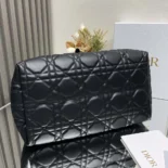 Dior Women Large Dior Toujours Bag Black Macrocannage Calfskin