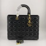 Dior Women Large Lady Dior Bag Black Cannage Lambskin M0566ONGE