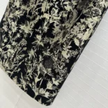 Dior Women Mid-Length Straight Skirt Black Technical Fabric with Gold-Tone Dior Chardons Motif