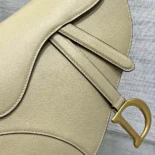 Dior Women Saddle Bag with Strap Sand-Colored Grained Calfskin M0455CBAA