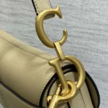 Dior Women Saddle Bag with Strap Sand-Colored Grained Calfskin M0455CBAA
