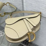 Dior Women Saddle Bag with Strap Sand-Colored Grained Calfskin M0455CBAA