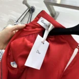 Dior Women Short Belted Dress Bright Red Lightweight Wool and SilkDior Women Short Belted Dress Bright Red Lightweight Wool and Silk