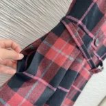 Dior Women Short Belted Dress Pink Gray and White Check'n'Dior Virgin Wool