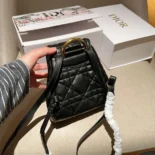 Dior Women Small Dior Caro Backpack Black Macrocannage Lambskin