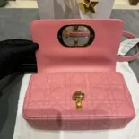 Dior Women Small Dior Caro Bag Pink Supple Cannage Calfskin