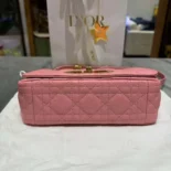 Dior Women Small Dior Caro Bag Pink Supple Cannage Calfskin