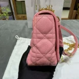 Dior Women Small Dior Caro Bag Pink Supple Cannage Calfskin