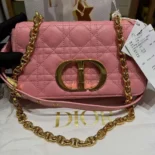 Dior Women Small Dior Caro Bag Pink Supple Cannage Calfskin