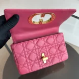 Dior Women Small Dior Caro Bag Rose Supple Cannage Calfskin