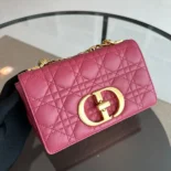 Dior Women Small Dior Caro Bag Rose Supple Cannage Calfskin