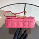 Dior Women Small Dior Caro Bag Rose Supple Cannage Calfskin