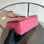 Dior Women Small Dior Caro Bag Rose Supple Cannage Calfskin