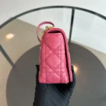 Dior Women Small Dior Caro Bag Rose Supple Cannage Calfskin